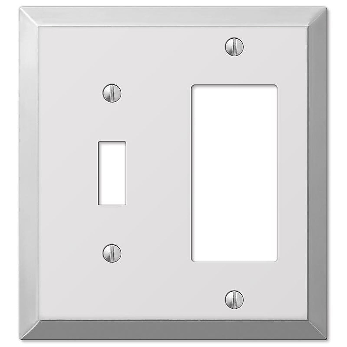 Amerelle 161TR Century Polished Chrome Light Gray 2 gang Stamped Steel Toggle Wall Plate 1/Pack