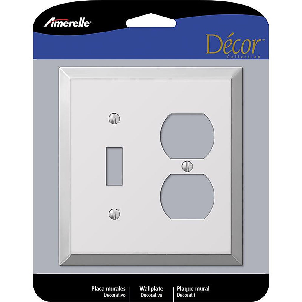 Amerelle - 161TD - Century Polished Chrome 2 Gang Stamped Steel Duplex/Toggle Wall Plate 1 Pack