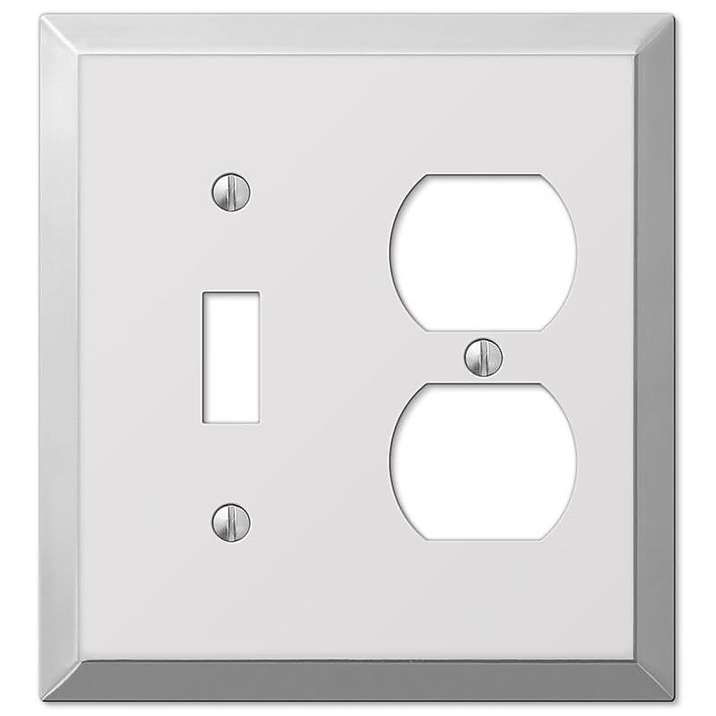Amerelle - 161TD - Century Polished Chrome 2 Gang Stamped Steel Duplex/Toggle Wall Plate 1 Pack