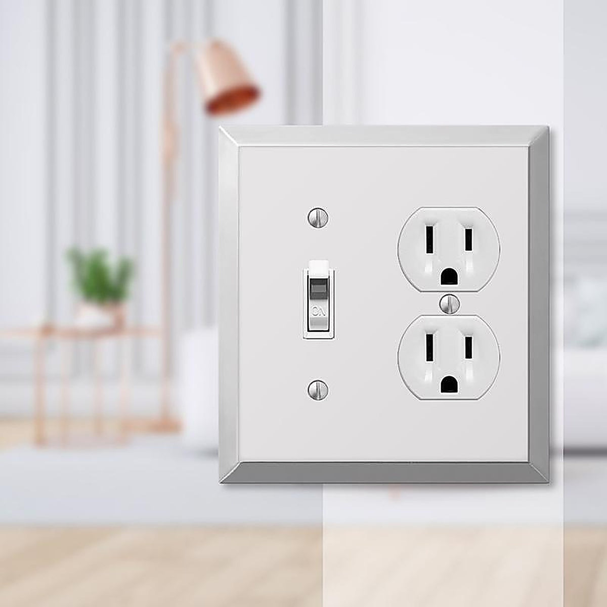 Amerelle - 161TD - Century Polished Chrome 2 Gang Stamped Steel Duplex/Toggle Wall Plate 1 Pack