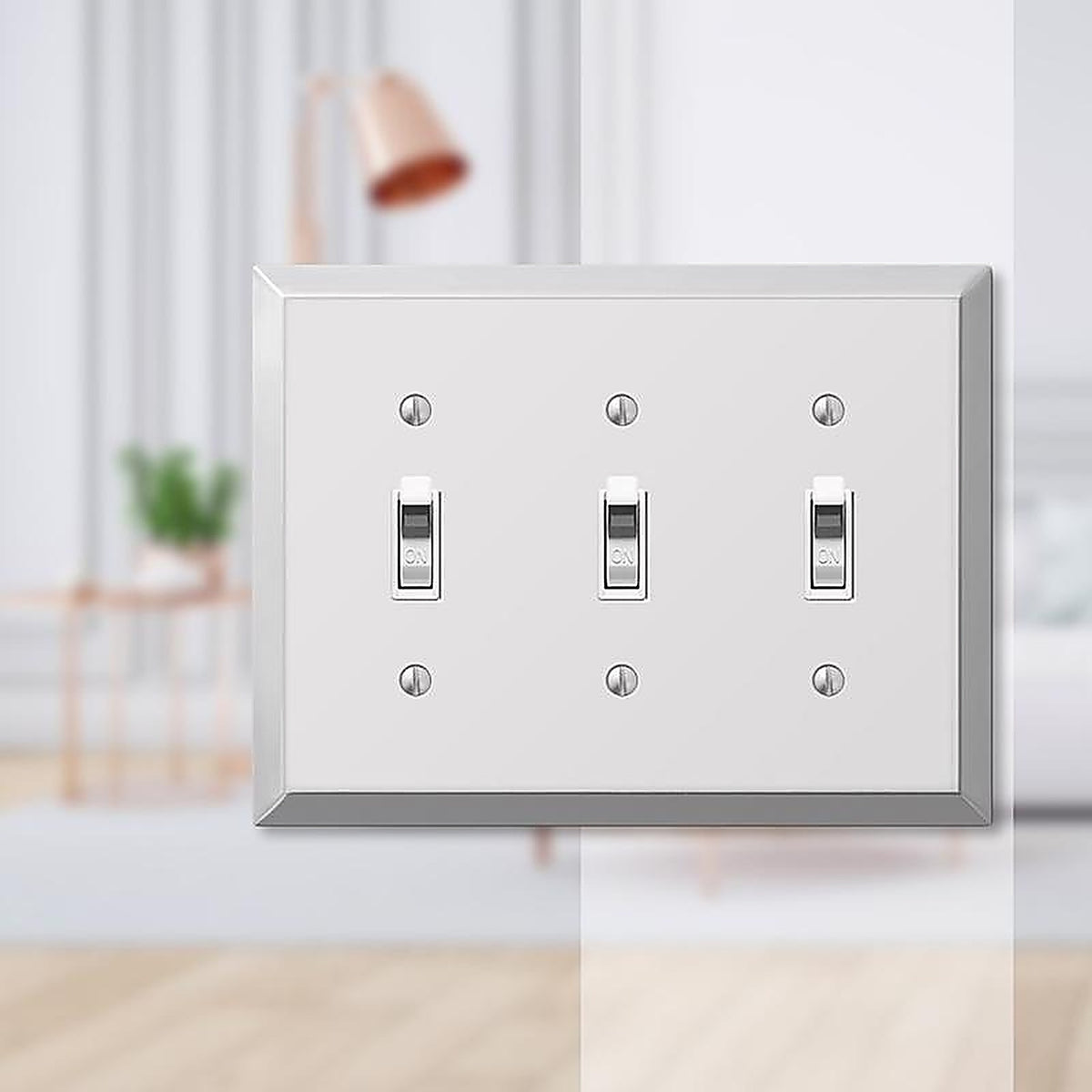 Amerelle - 161TTT - Century Polished Chrome 3 Gang Stamped Steel Toggle Wall Plate 1 Pack
