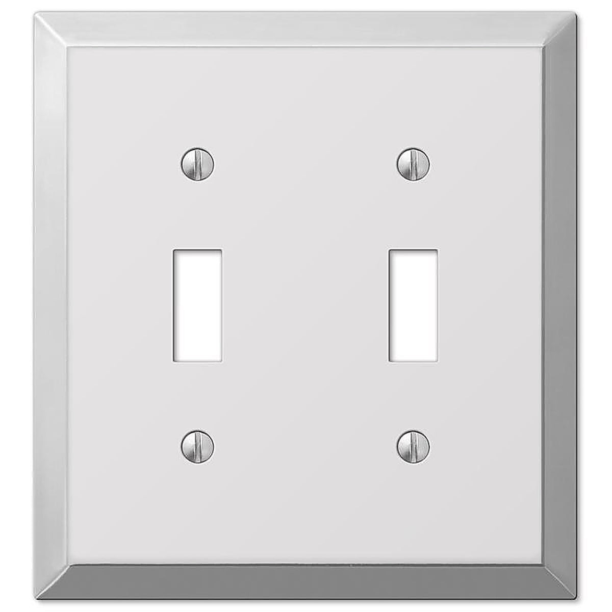Amerelle 161TT Century Polished Chrome Light Gray 2 gang Stamped Steel Toggle Wall Plate 1/Pack