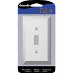 Amerelle 161T Century Polished Chrome Light Gray 1 gang Stamped Steel Toggle Wall Plate 1/Pack