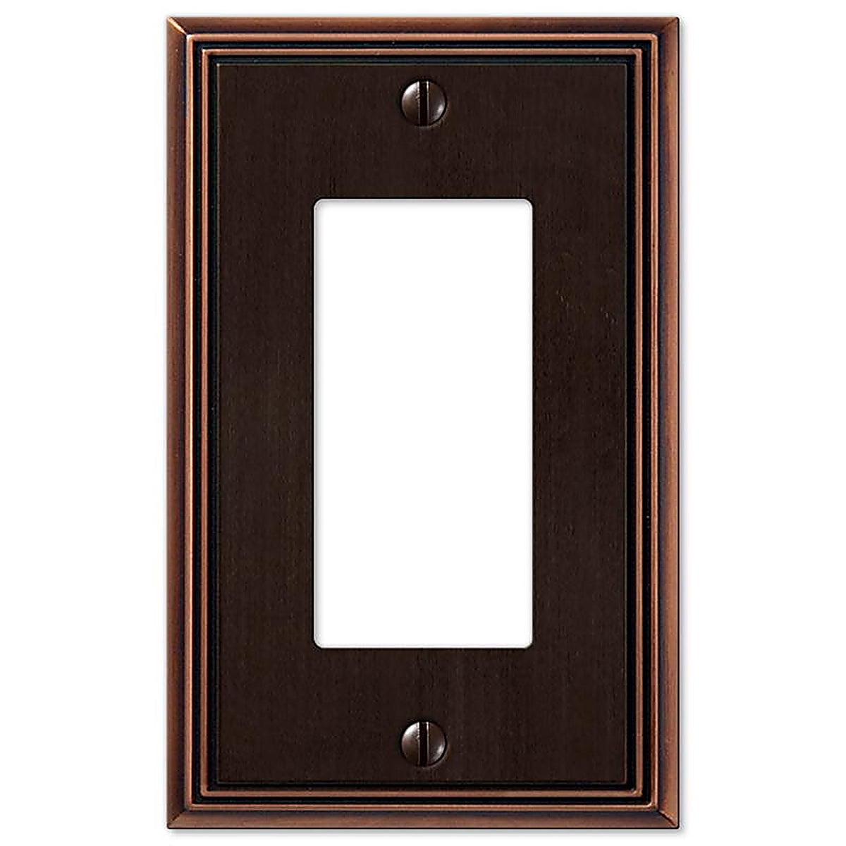 Amerelle - 77RDB - Metro Aged Bronze 1 Gang Die-Cast Metal Decorator Wall Plate 1 Pack
