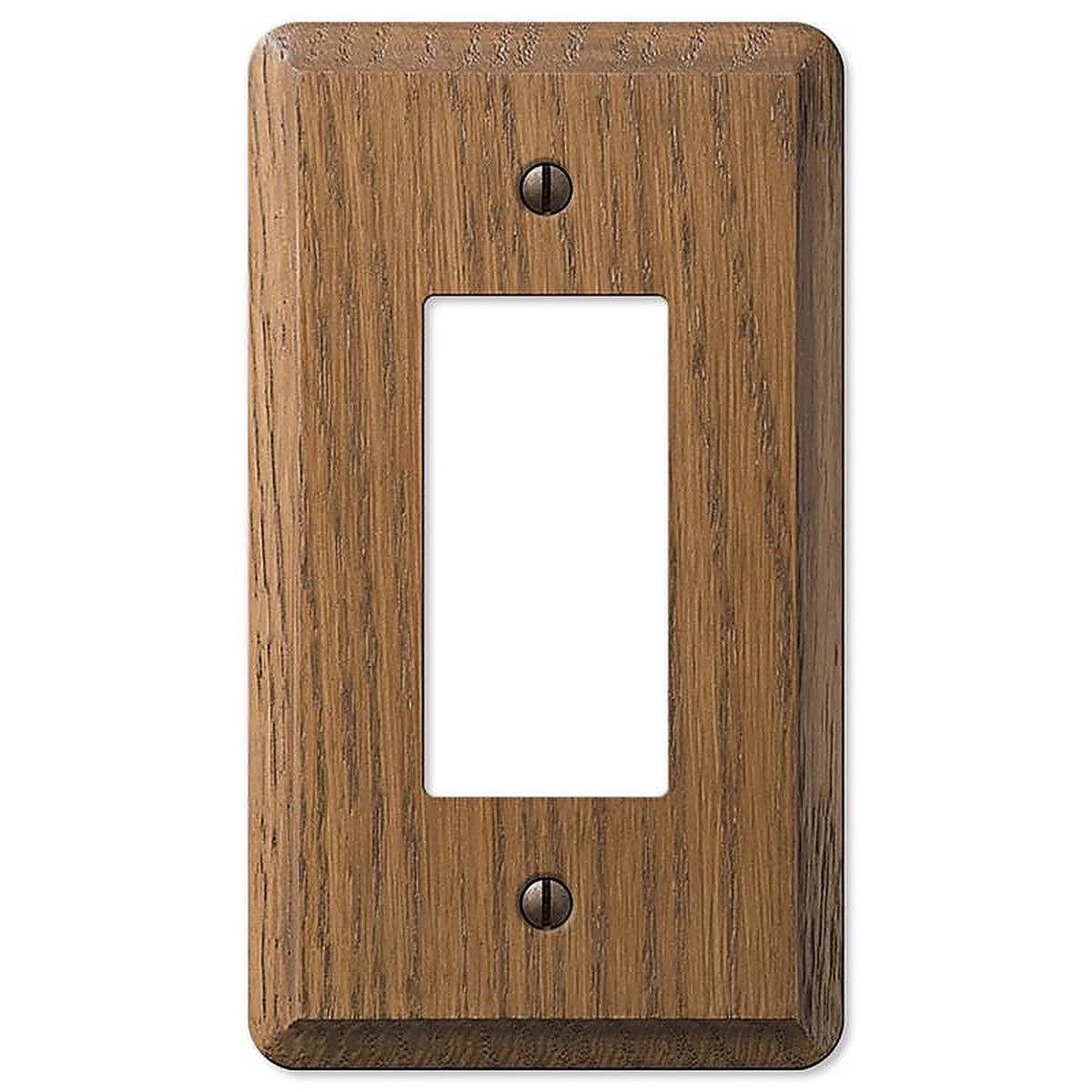 Amerelle - 901R - Contemporary Brown 1 Gang Oak Wood Decorator Wall Plate 1 Pack