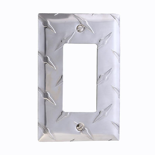 Amerelle - 955R - Diamond Silver 1 Gang Stamped Aluminum Decorator Wall Plate 1 Pack