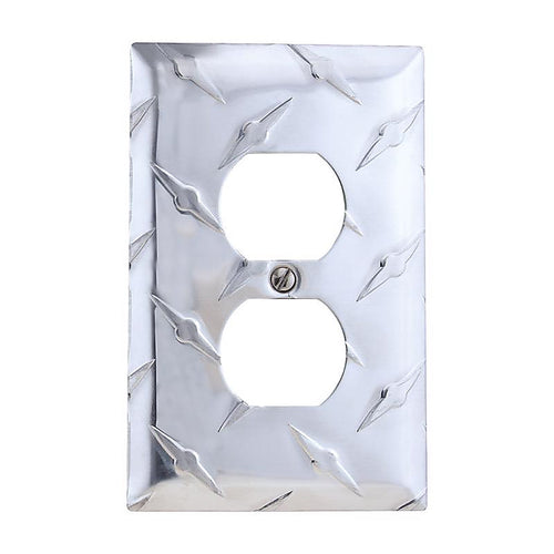 Amerelle - 955D - Diamond Magnesium 1 Gang Stamped Aluminum Duplex Wall Plate 1 Pack