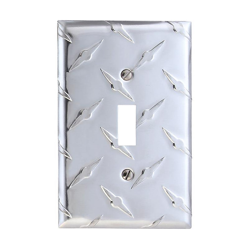 Amerelle - 955T - Diamond Silver 1 Gang Stamped Aluminum Toggle Wall Plate 1 Pack