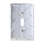 Amerelle - 955T - Diamond Silver 1 Gang Stamped Aluminum Toggle Wall Plate 1 Pack