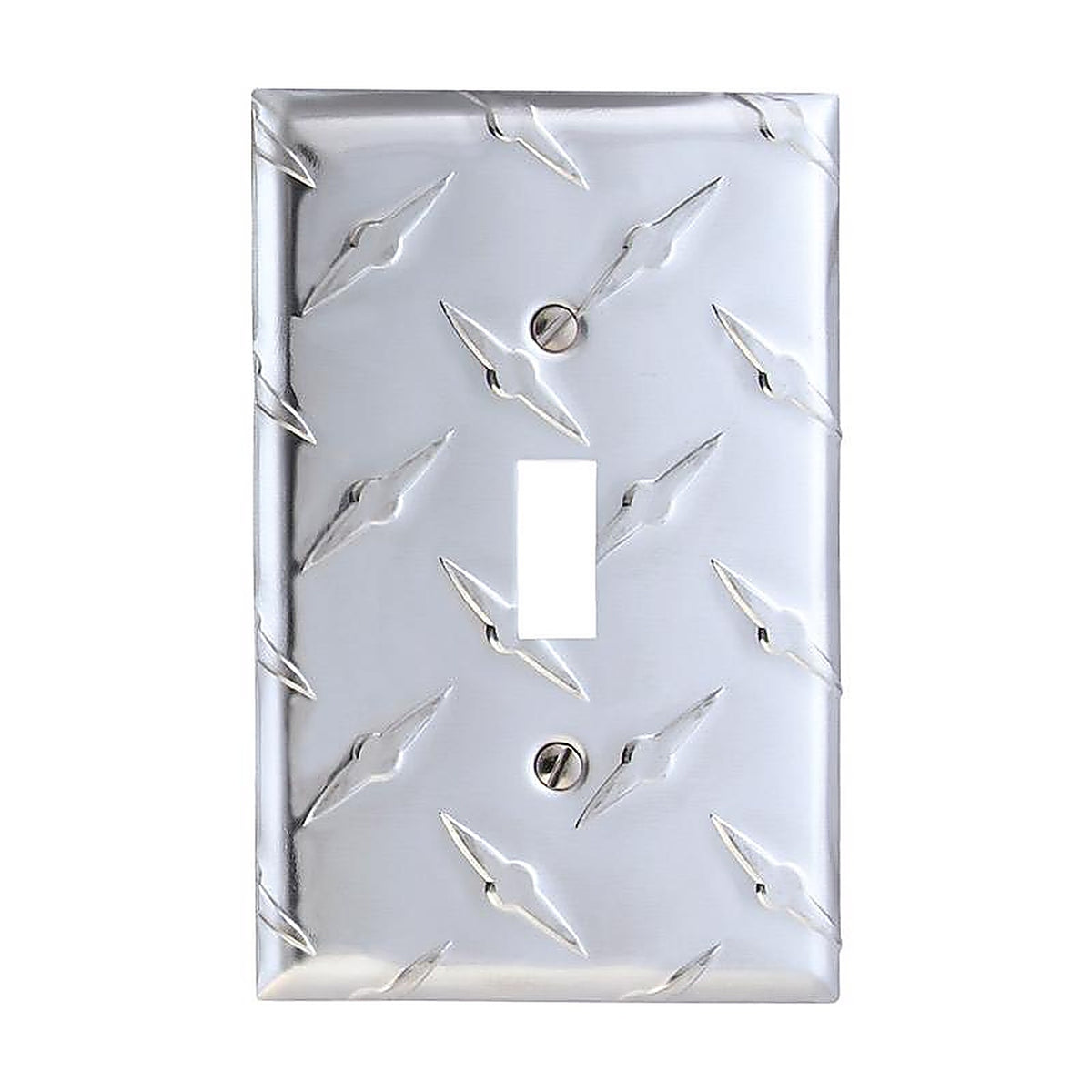 Amerelle - 955T - Diamond Silver 1 Gang Stamped Aluminum Toggle Wall Plate 1 Pack
