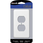 Amerelle - 935DW - Devon White 1 Gang Stamped Steel Duplex Wall Plate 1 Pack