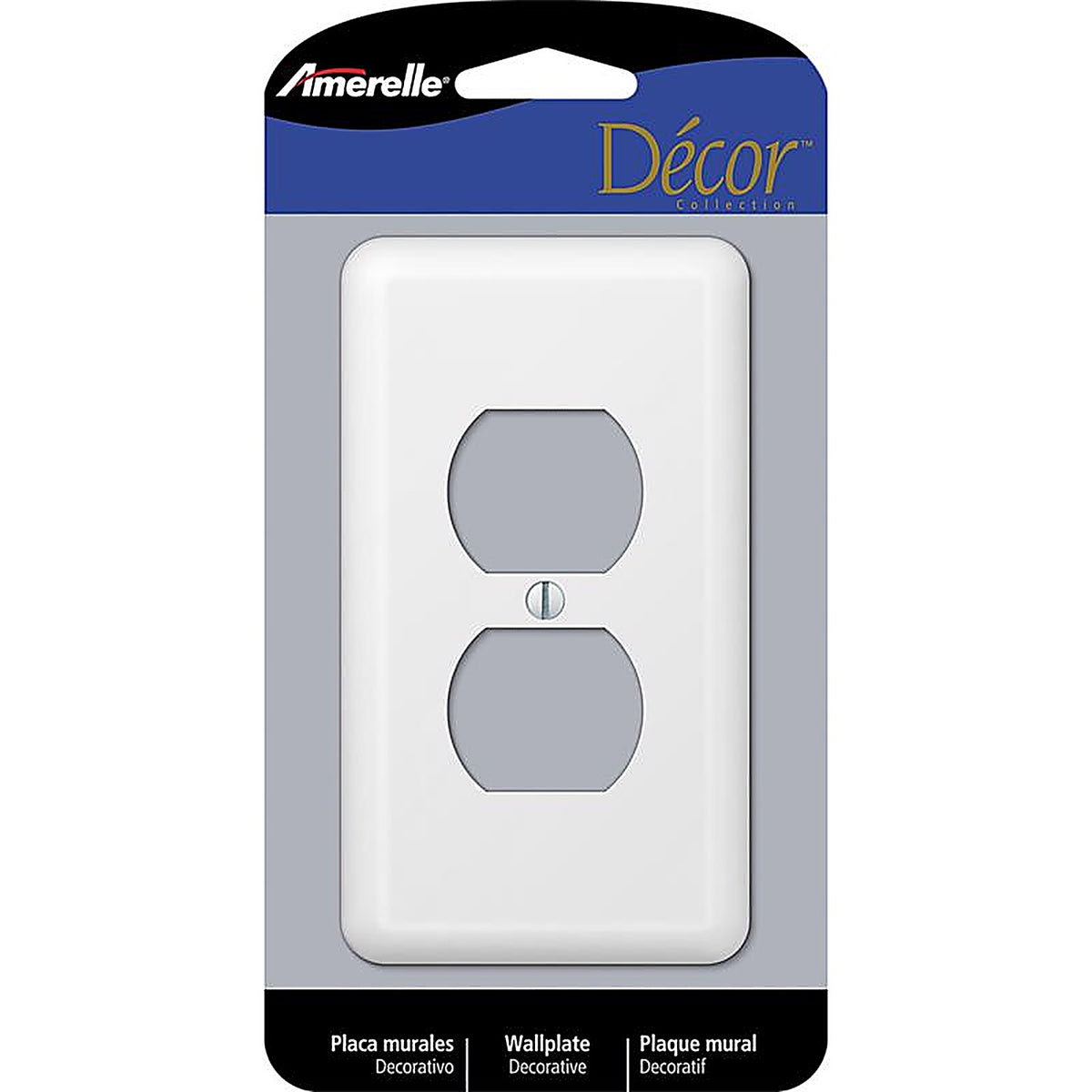 Amerelle - 935DW - Devon White 1 Gang Stamped Steel Duplex Wall Plate 1 Pack