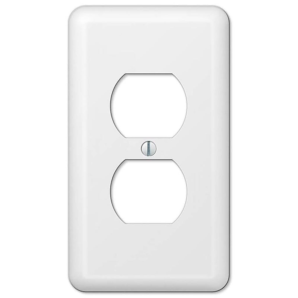 Amerelle - 935DW - Devon White 1 Gang Stamped Steel Duplex Wall Plate 1 Pack