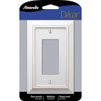 Amerelle - 4040RDW - Savannah White 1 Gang Wood Decorator Wall Plate 1 Pack