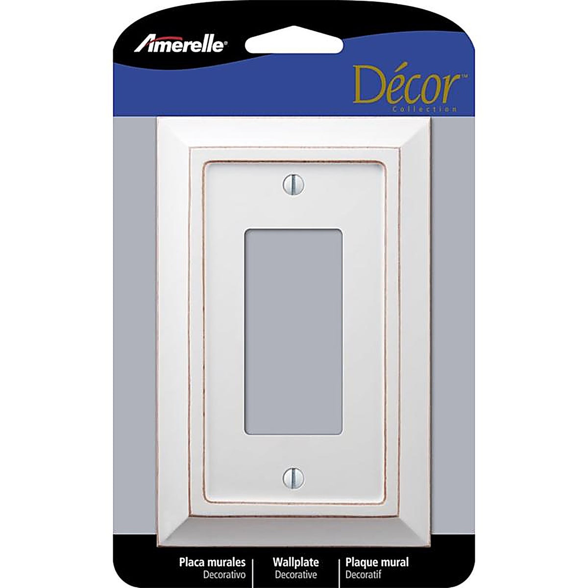 Amerelle - 4040RDW - Savannah White 1 Gang Wood Decorator Wall Plate 1 Pack