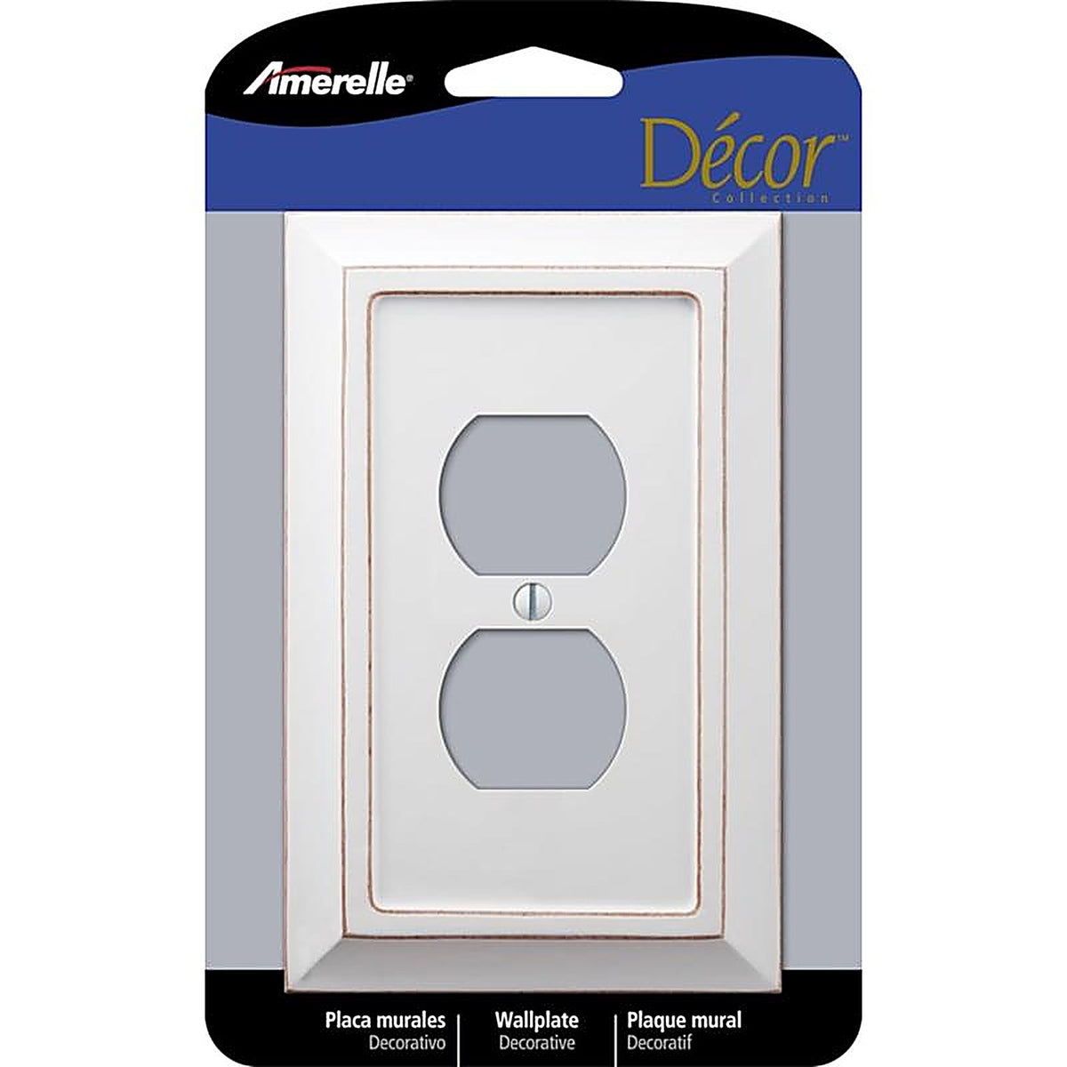 Amerelle - 4040DDW - Savannah White 1 Gang Wood Duplex Wall Plate 1 Pack