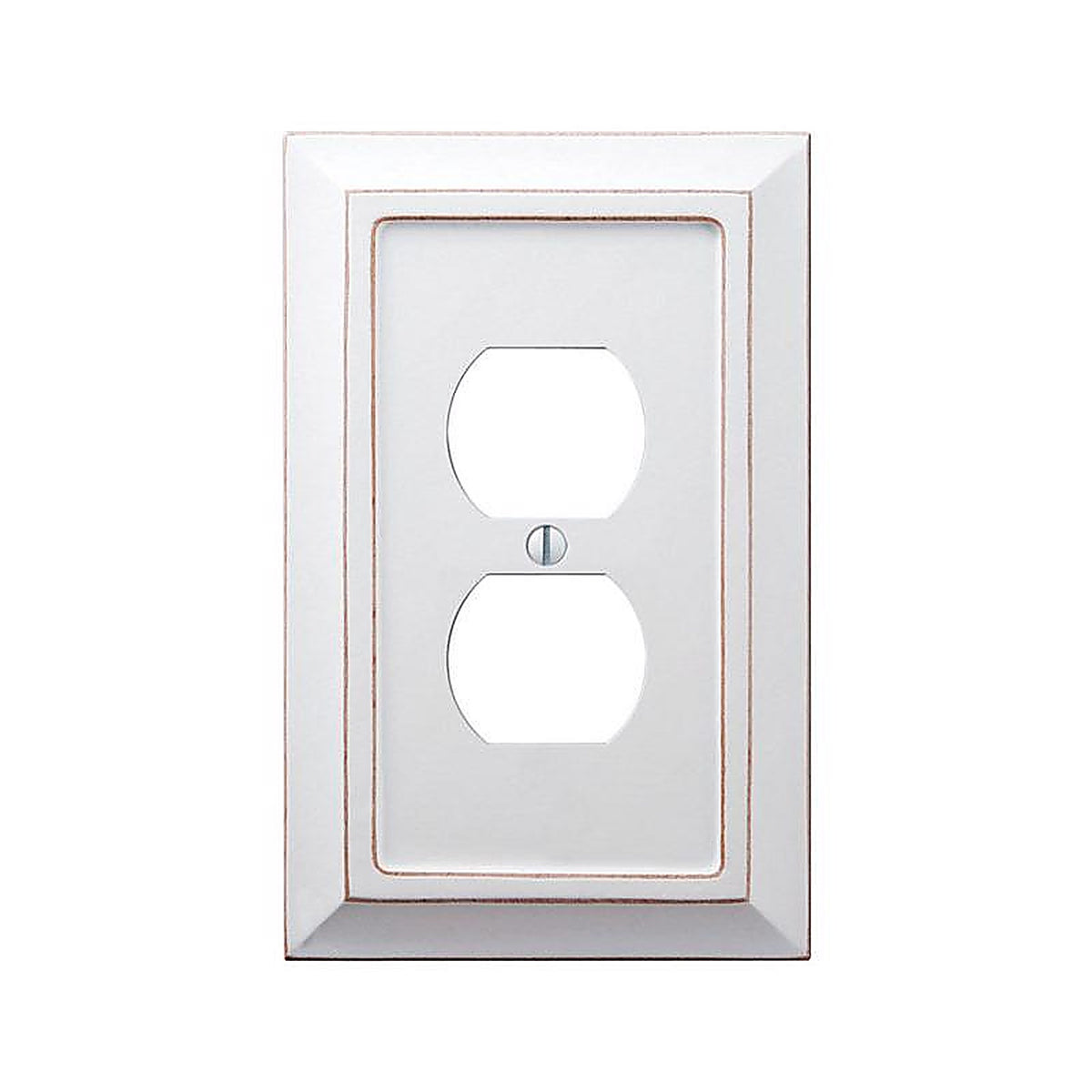 Amerelle - 4040DDW - Savannah White 1 Gang Wood Duplex Wall Plate 1 Pack
