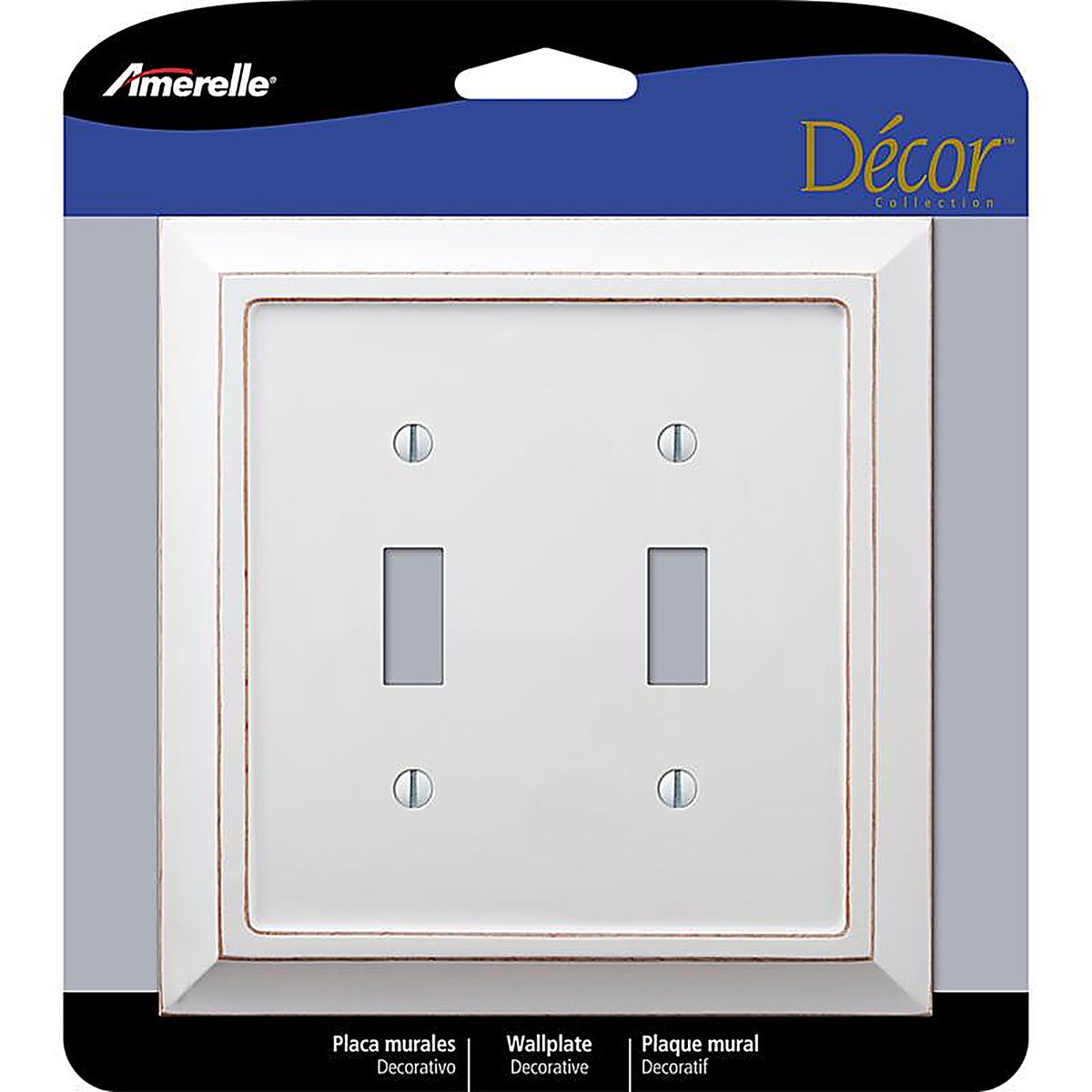 Amerelle - 4040TTDW - Savannah White 2 Gang Wood Toggle Wall Plate 1 Pack
