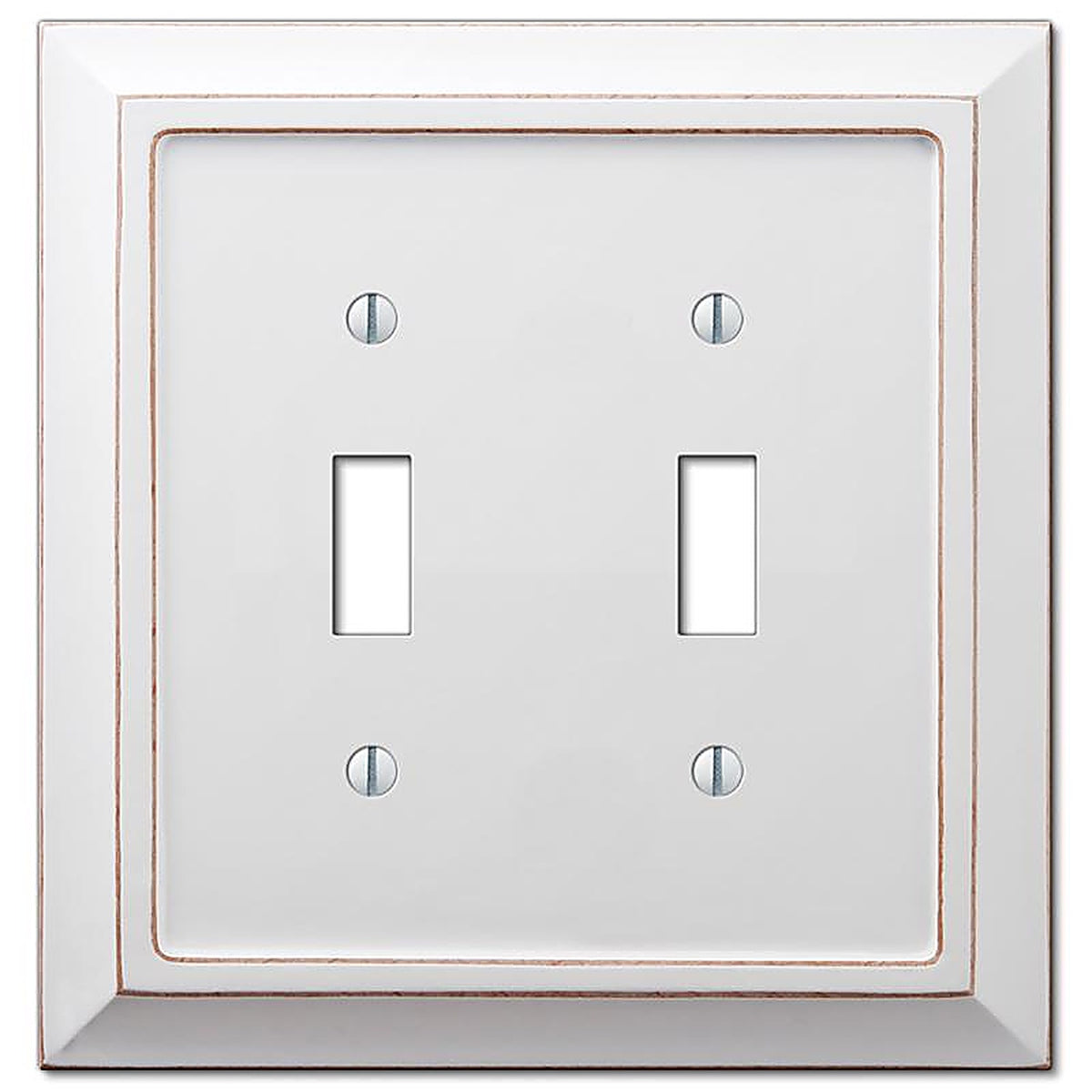 Amerelle - 4040TTDW - Savannah White 2 Gang Wood Toggle Wall Plate 1 Pack