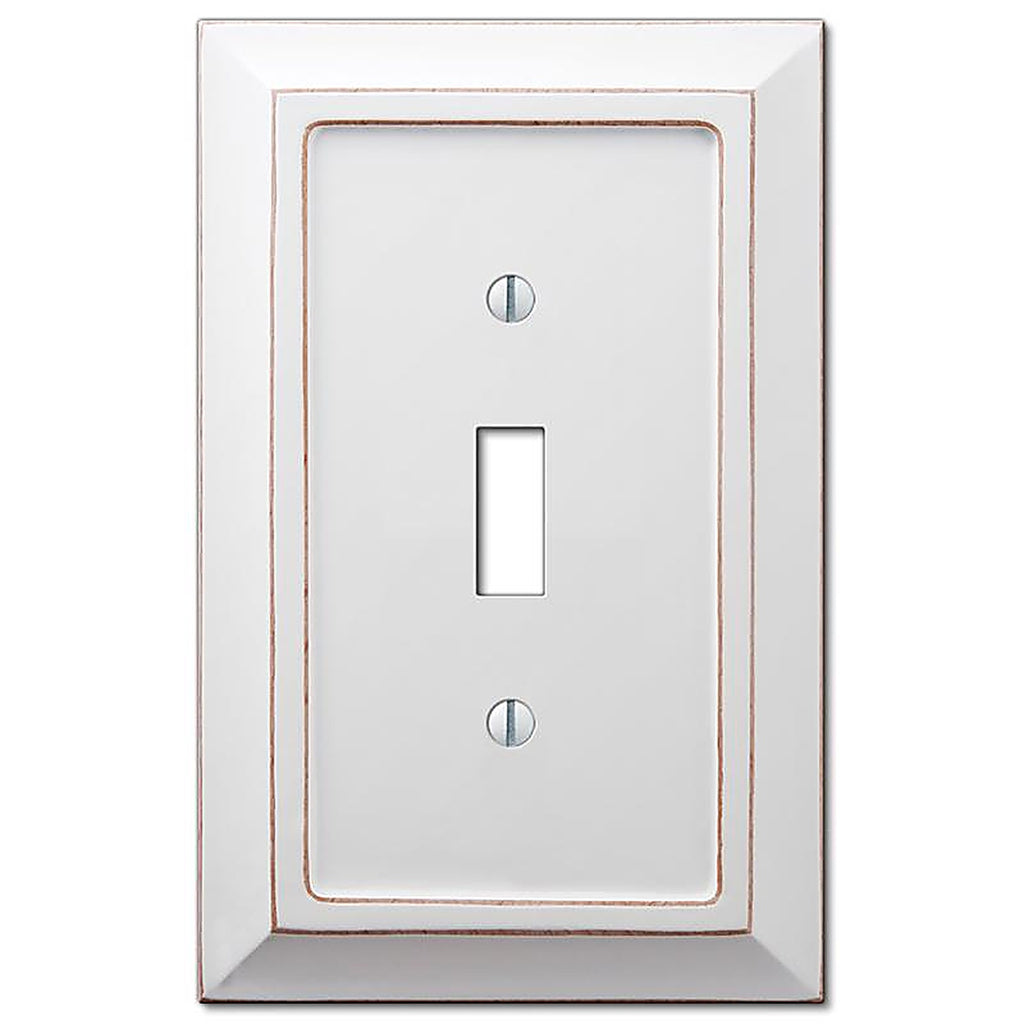 Amerelle - 4040TDW - Savannah White 1 Gang Wood Toggle Wall Plate 1 Pack