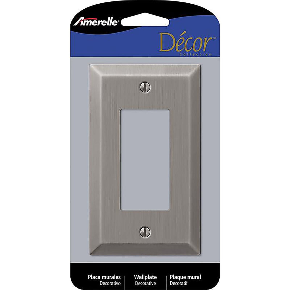Amerelle 163RAN Century Antique Nickel Metallic 1 gang Stamped Steel Rocker Wall Plate 1/Pack