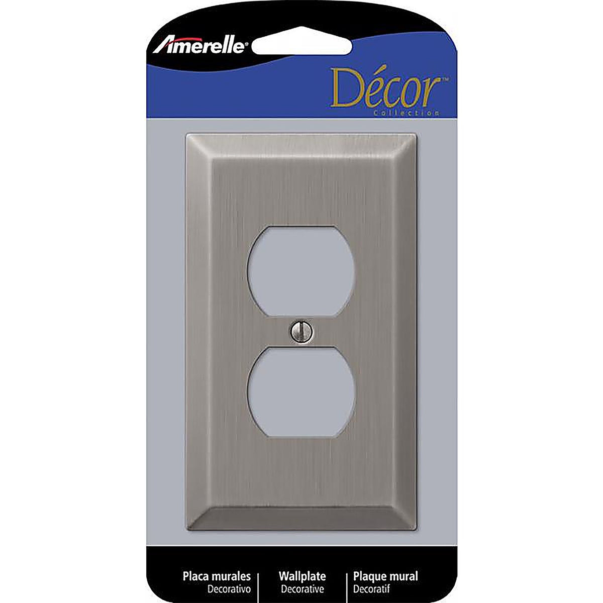 Amerelle - 163DAN - Century Antique Nickel 1 Gang Stamped Steel Duplex Wall Plate 1 Pack