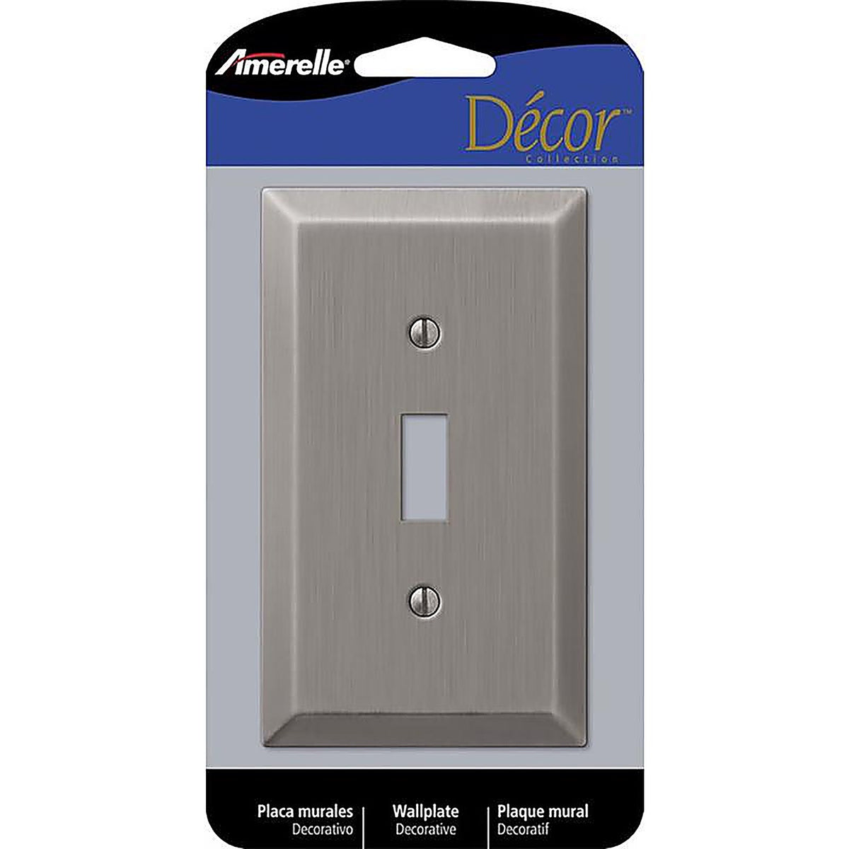 Amerelle - 163TAN - Century Antique Nickel 1 Gang Stamped Steel Toggle Wall Plate 1 Pack