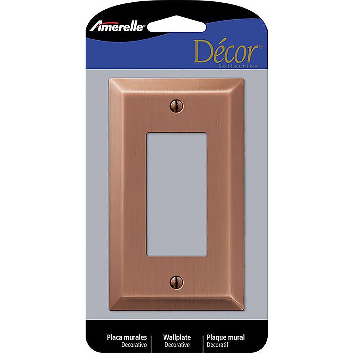 Amerelle - 163RAC - Century Antique Copper 1 Gang Stamped Steel Decorator Wall Plate 1 Pack