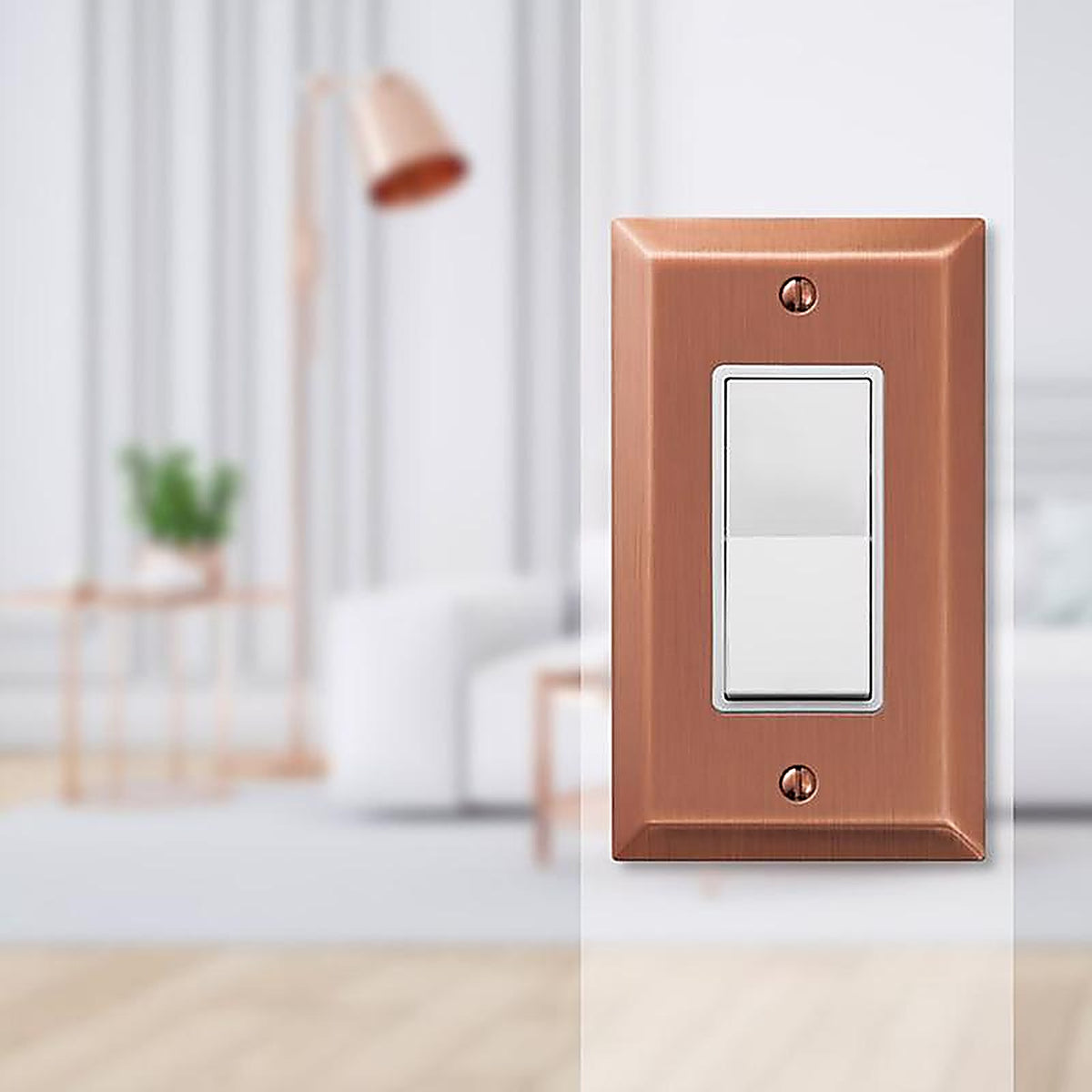 Amerelle - 163RAC - Century Antique Copper 1 Gang Stamped Steel Decorator Wall Plate 1 Pack