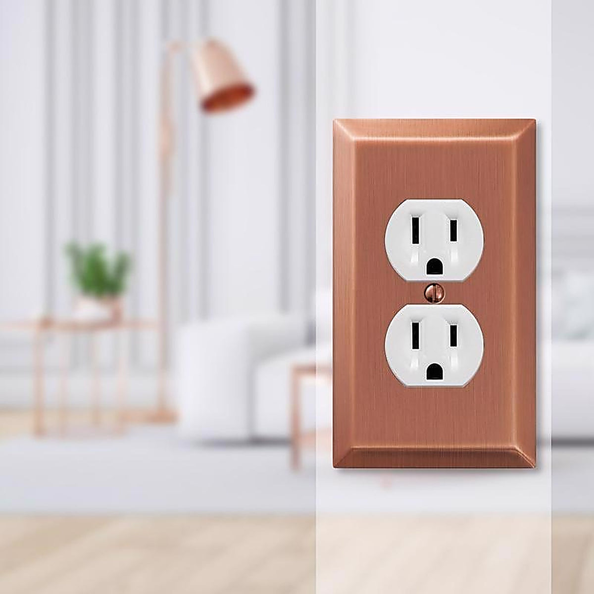 Amerelle 163DAC Century Antique Copper Copper 1 gang Stamped Steel Duplex Outlet Wall Plate 1/Pack