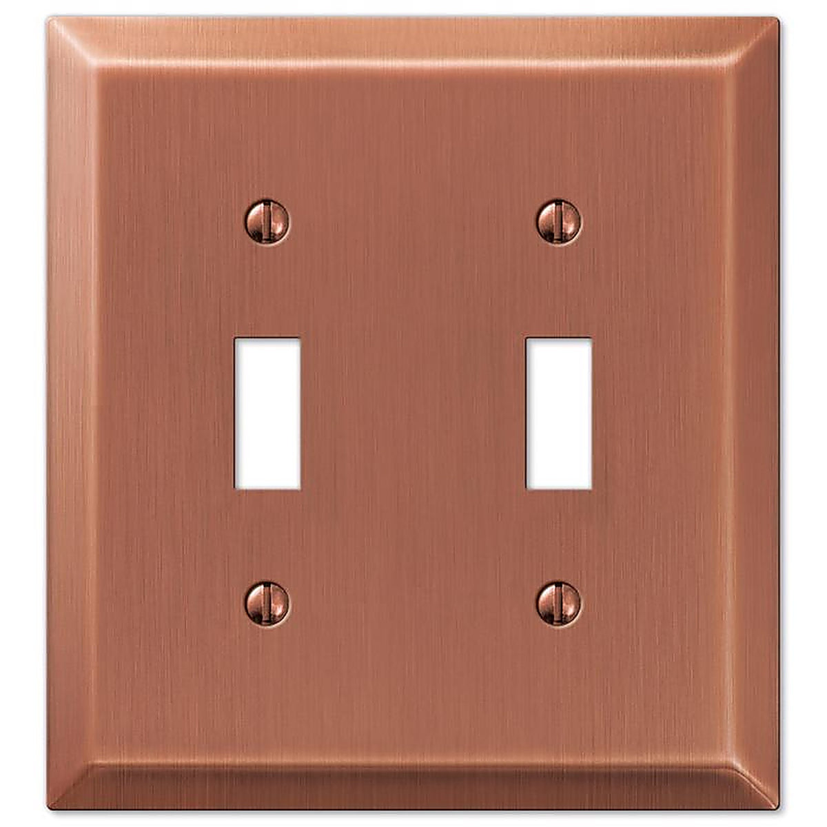 Amerelle - 163TTAC - Century Antique Copper 2 Gang Stamped Steel Toggle Wall Plate 1 Pack