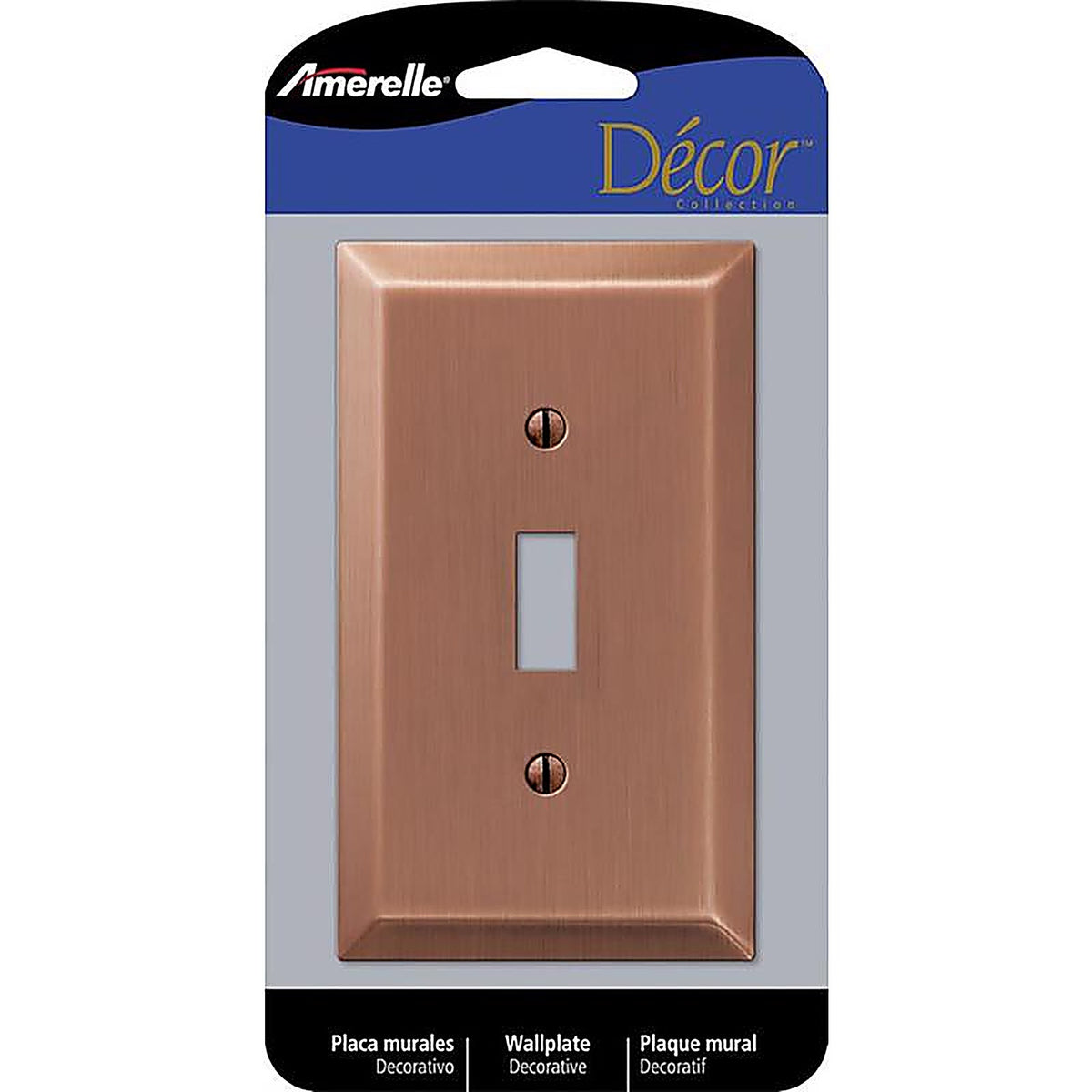 Amerelle - 163TAC - Century Antique Copper 1 Gang Stamped Steel Toggle Wall Plate 1 Pack
