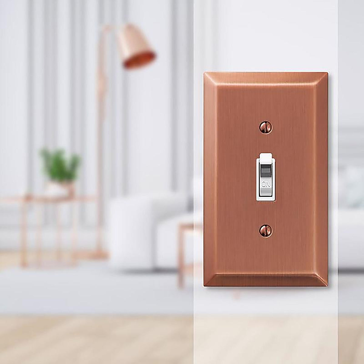 Amerelle - 163TAC - Century Antique Copper 1 Gang Stamped Steel Toggle Wall Plate 1 Pack