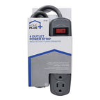 Home Plus KB108 2 ft. L 4 outlets Power Strip Gray