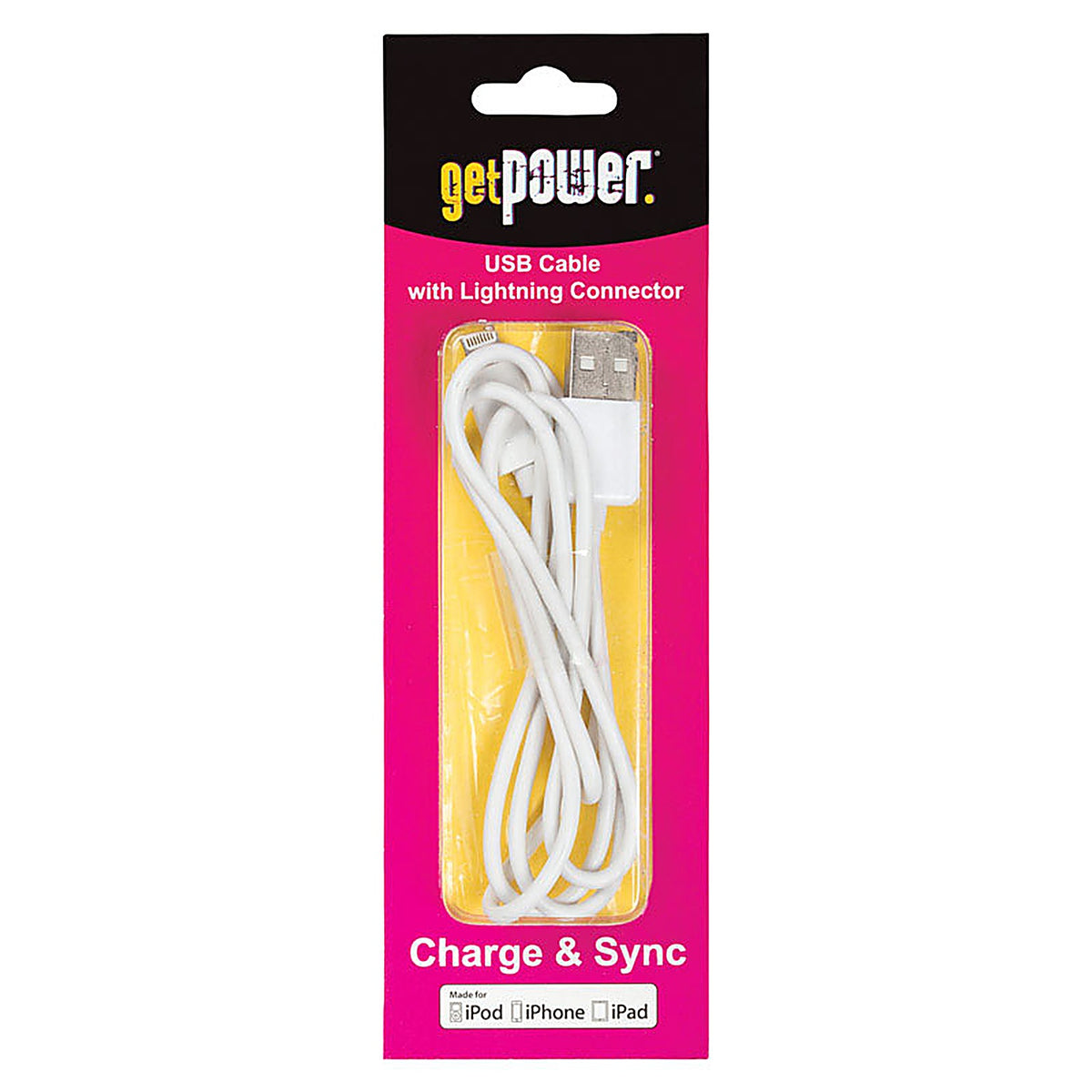Getpower - GP-USB-IPH5 - 3 Ft. L Lightning to USB Cables 1 Pack