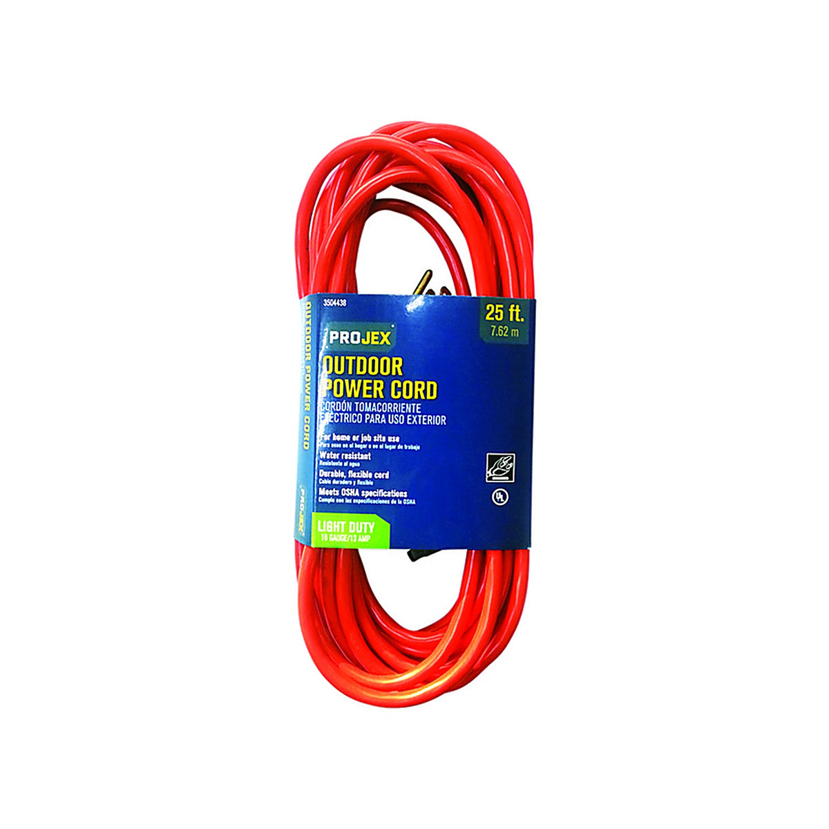 Projex OU163JTW025OGP Outdoor 25 ft. L Orange Extension Cord 16/3 SJTW