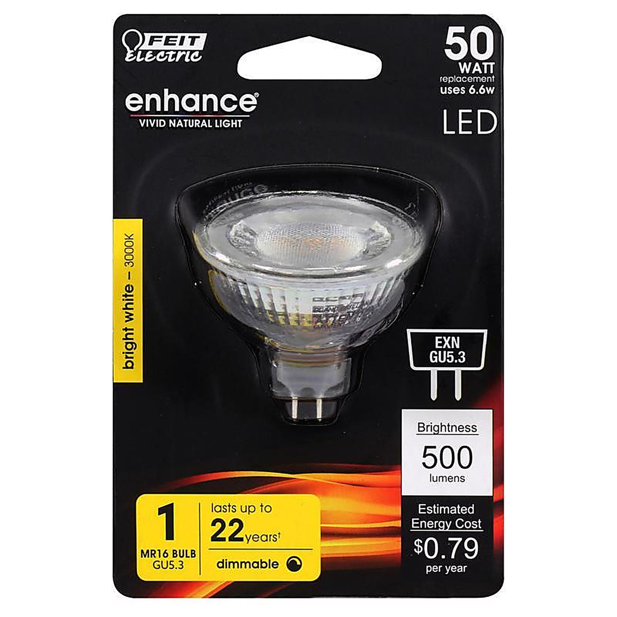 Feit Electric BPEXN/930CA MR16 GU5.3 LED Bulb Bright White 50 W 1 pk