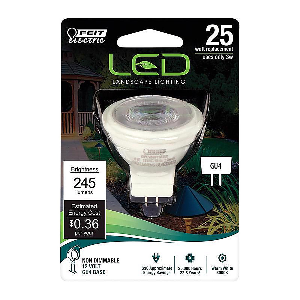 Feit Electric BPLVMR11/830CA MR11 GU4 LED Bulb Warm White 25 W 1 pk