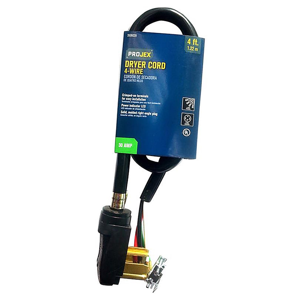 Projex RDRDT10404XBKP 10/4 SRDT 4 ft. L Dryer Cord