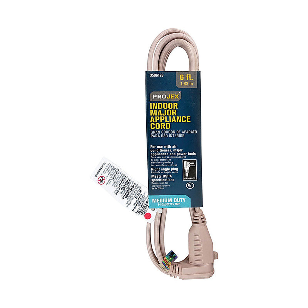 Projex 1AC-001-003FBGP 14/3 SPT-3 125 V 6 ft. L Appliance Cord