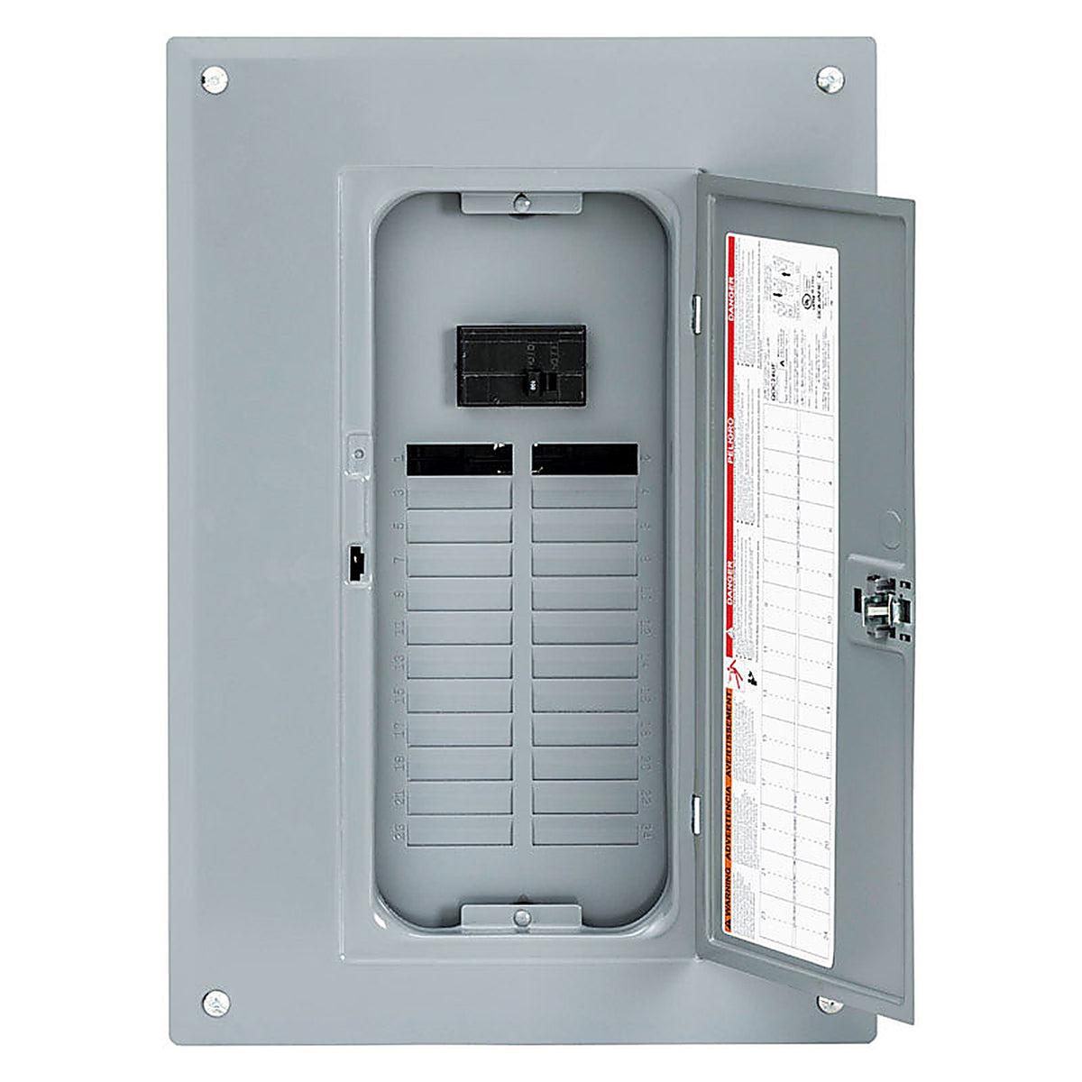 Square D - QO124M100PC - Qo 100 Amps 120/240 V 24 Space 24 Circuits Wall Mount Main Breaker Load Center