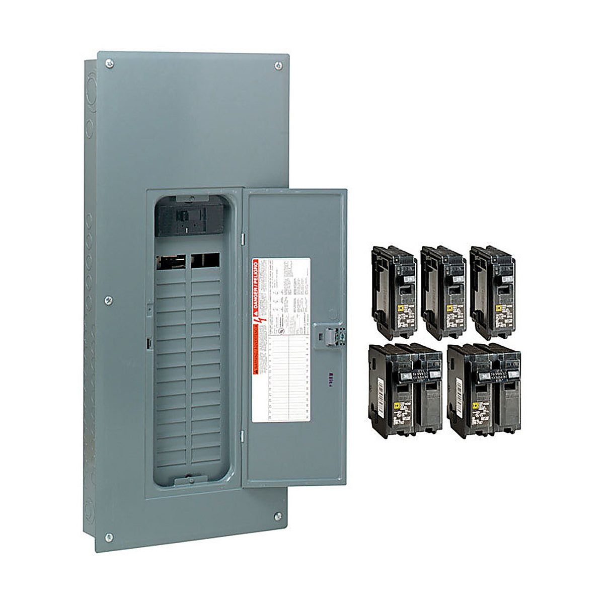 Square D - HOM3060M200PCVP - Homeline 200 Amps 120/240 V 30 Space 60 Circuits Wall Mount Main Breaker Load Center