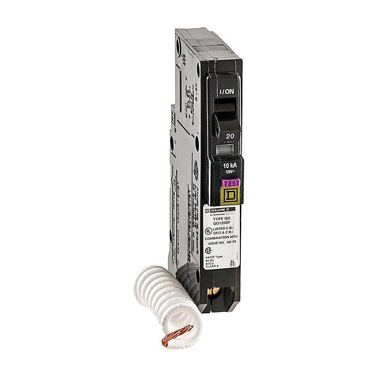 Square D QO120DFC QO 20 amps Arc Fault/Ground Fault Single Pole Circuit Breaker