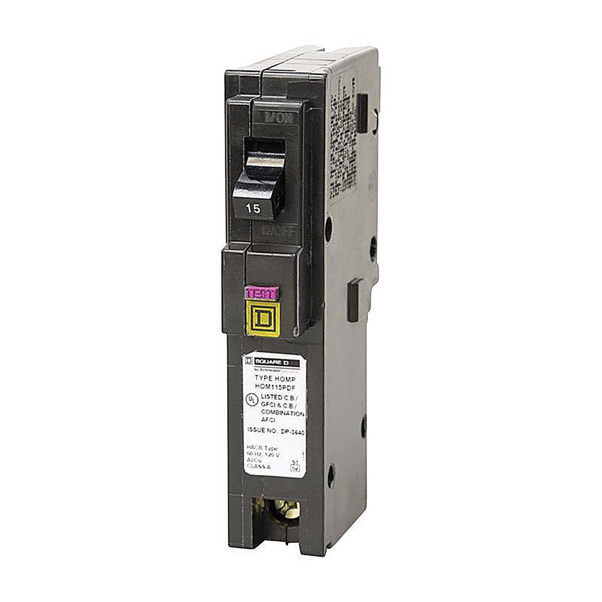 Square D HOM115PDFC HomeLine 15 amps Arc Fault/Ground Fault Single Pole Circuit Breaker