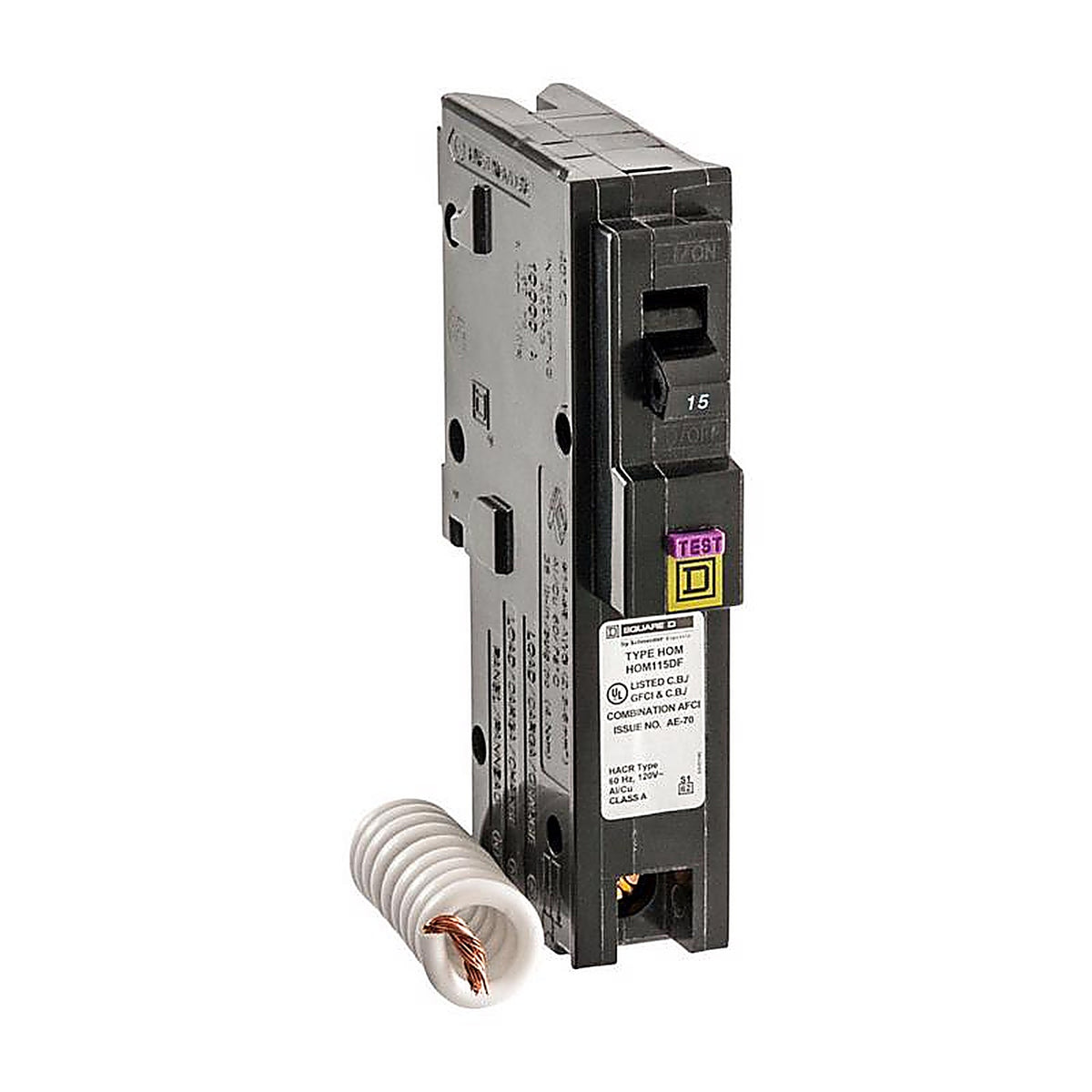 Square D HOM115DFC HomeLine 15 amps Arc Fault/Ground Fault Single Pole Circuit Breaker