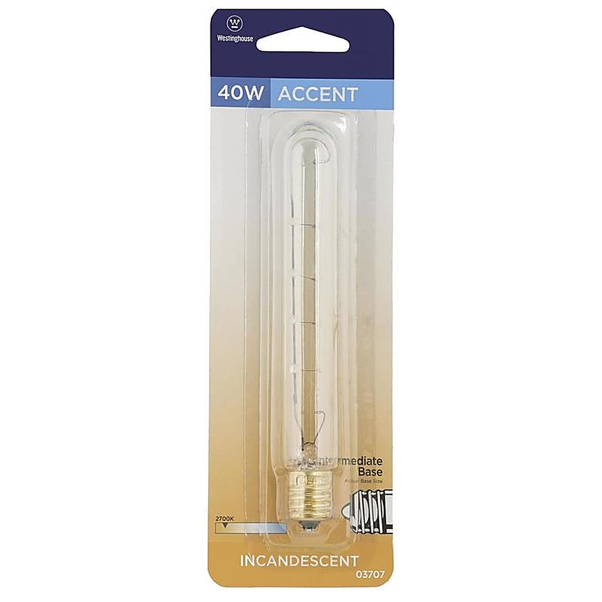 Westinghouse - 0370700 - 40 W T6.5 Tubular Incandescent Bulb E17 (Intermediate) White 1 Pack