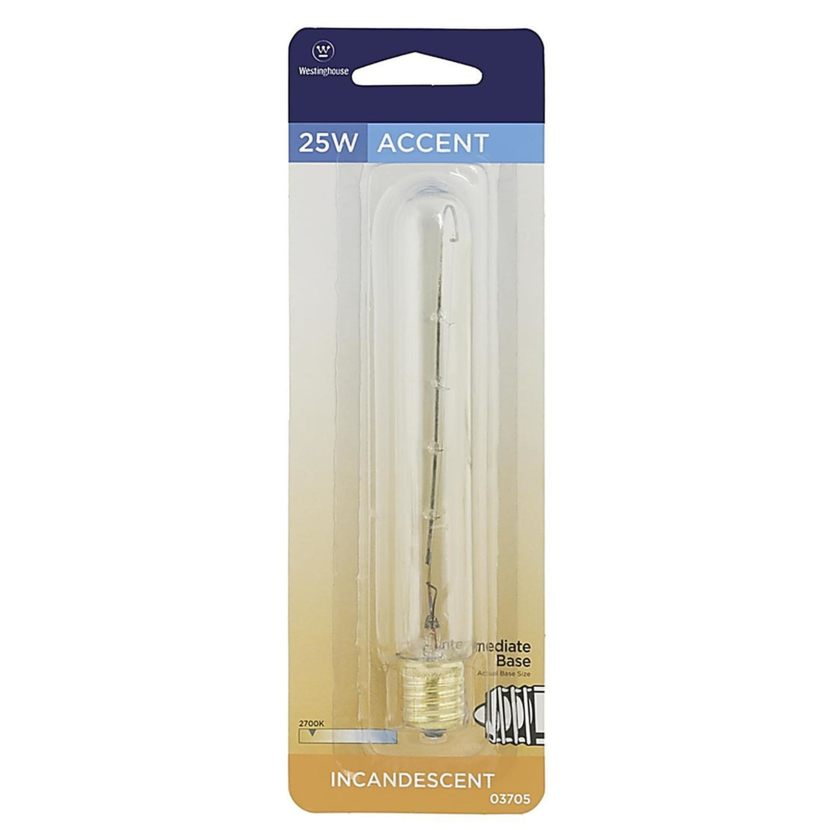 Westinghouse - 0370500 - 25 W T6.5 Tubular Incandescent Bulb E17 (Intermediate) White 1 Pack
