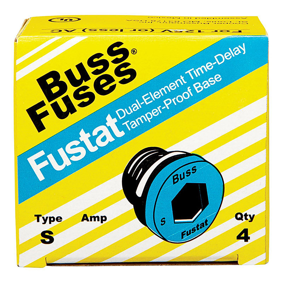 Bussmann S-6-1/4 6-1/4 amps Plug Fuse 4/Pack