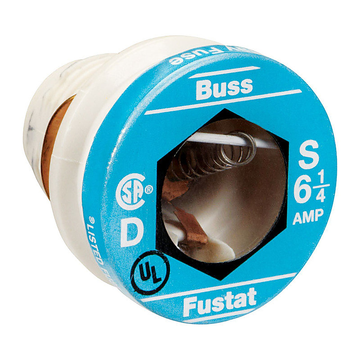 Bussmann S-6-1/4 6-1/4 amps Plug Fuse 4/Pack