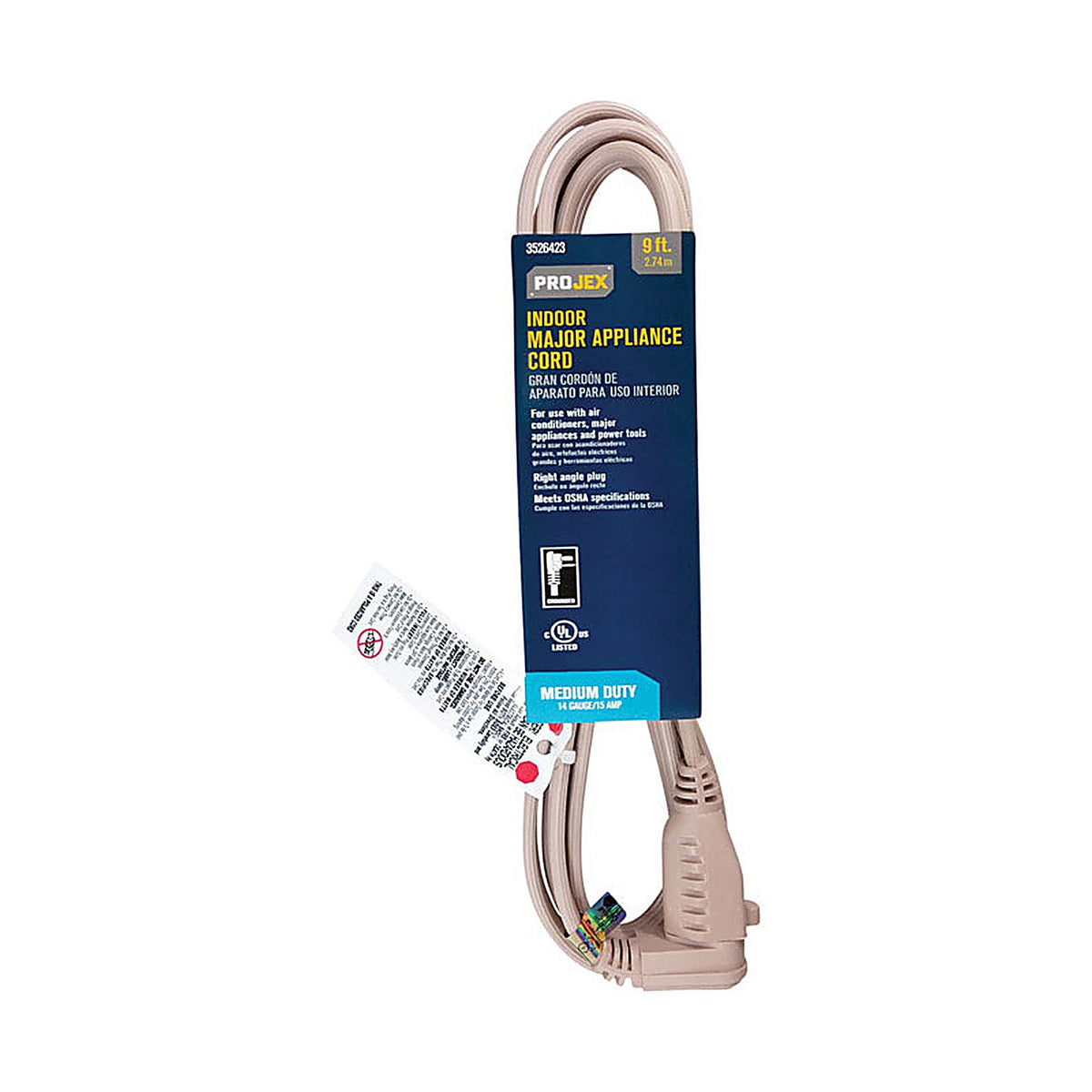 Projex 1AC-001-009FBGP 14/3 125 V 9 ft. L Appliance Cord